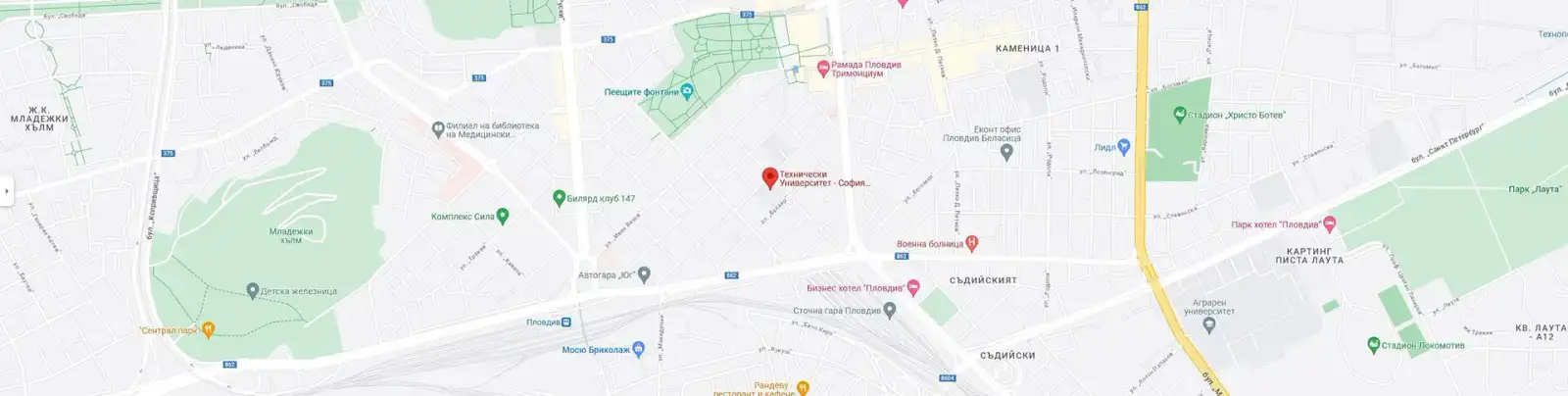 Карта: Технически университет София – филиал Пловдив